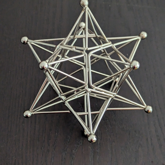 Scott Living Geometric Silver Metal Sculpture, Home Decor - Picture 2 of 10